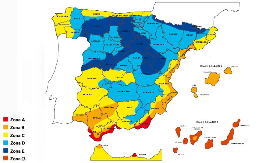 Mapa de zonas climáticas