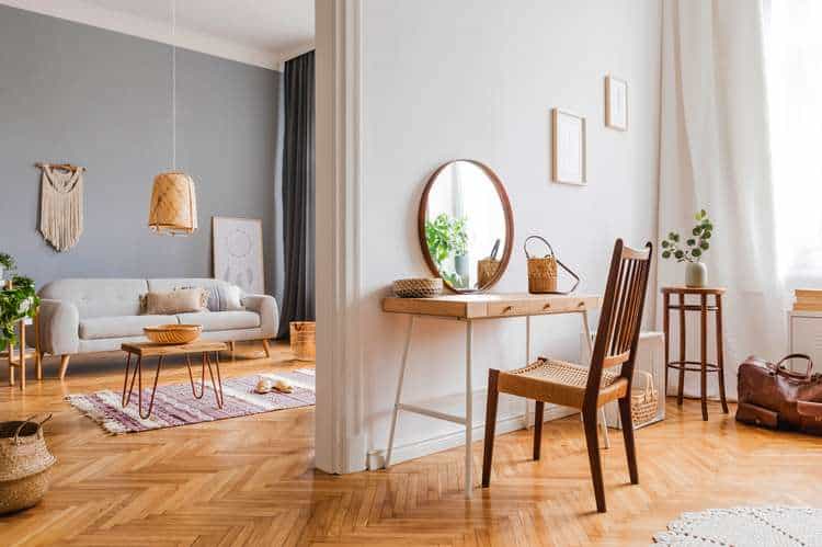 Catalogo rehabilitacion residencial de interiores Interior de vivienda rehabilitada con acabados finales y soluciones orientadas a mejorar el confort y la eficiencia energética