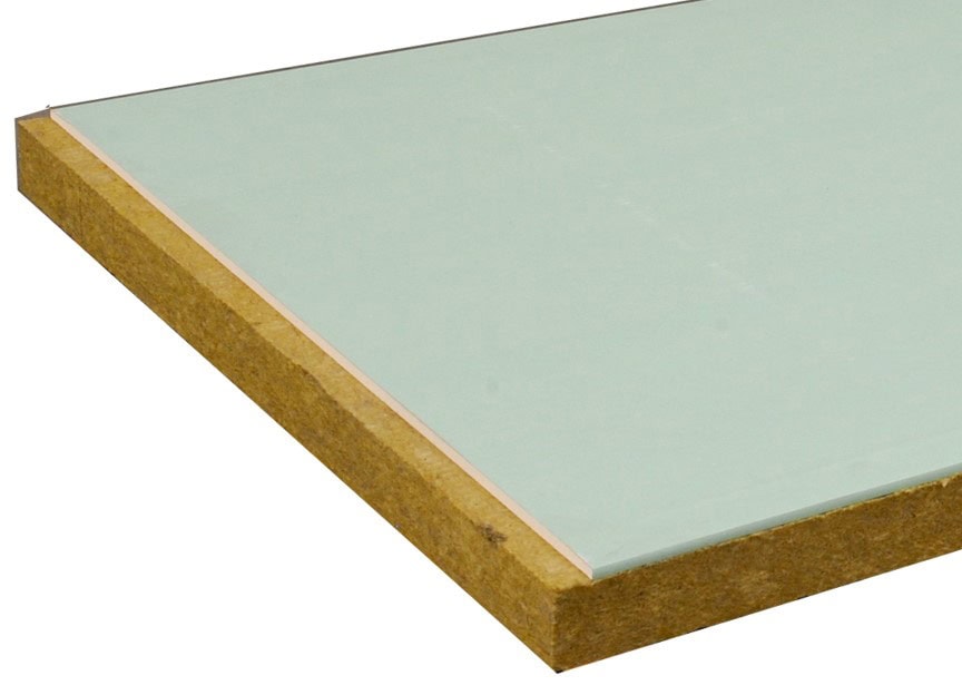 1.2.1 Plancha Revestida con PYL Plancha de lana mineral revestida con placa de yeso laminado para trasdosados interiores.