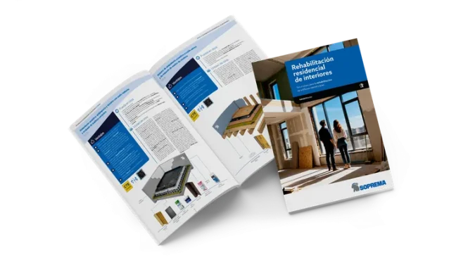 Catálogo técnico de rehabilitación residencial de interiores de SOPREMA con soluciones constructivas y sistemas de aislamiento
