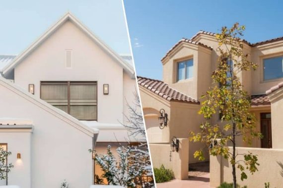 Vivienda con sistema SATE para mejorar el aislamiento térmico.