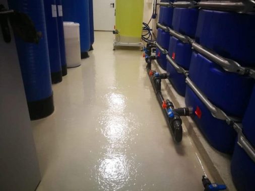 Recubrimiento impermeable con poliurea fría en sala técnica